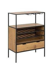 Livetastic Barschrank , Schwarz, Wildeiche , Metall , 3 Fächer , 1 Schubladen , 40x105x77 cm , Esszimmer, Barmöbel, Barschränke & Theken