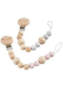 Jimmylee Schnullerkette , Grau, Weiß, Kernbuche , Holz, Metall, Kunststoff, Textil , Buche , massiv , 22 cm , BPA-frei, Reach , Spielzeug, Holzspielzeug