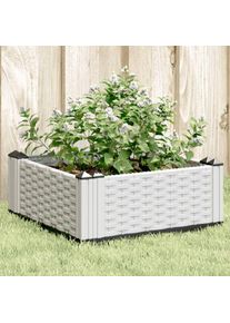 Design In - Jardinière Pot de Fleurs avec piquets blanc 42,5x42,5x28,5 cm pp CFW96417