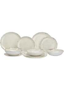 Flamefield Rustic Pearl Geschirrset, 12-teilig