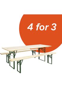 Deal: 4 voor 3, bierbankset, 4 tafels, 8 banken, naturel