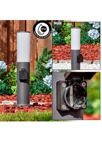 hofstein Caserta Prises électriques d\'extérieur, Borne lumineuse, Eclairage de chemin Anthracite, 1 lumière