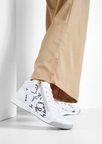 Sneakers med h&ouml;ga skaft och dragkedja - vit - storlek 39 - bonprix