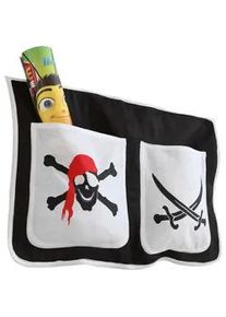 Ticaa Mid.you Betttasche , Schwarz, Weiß , Textil , Pirat , 2 Fächer , 56x32x2 cm , Baby & Kindermöbel, Kinder- & Jugendzimmer, Kinderbettzubehör