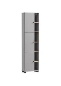 Mid.you Hochschrank , Grau, Wildeiche , Metall , 5 Fächer , 45x168x23.4 cm , Made in Germany , stehend , Badezimmer, Badmöbel, Hochschränke