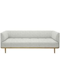 Joka Bigsofa , Hellgrau , Textil , Eiche , 220x77x120 cm , Made in Austria , Typenauswahl, Stoffauswahl , Wohnzimmer, Sofas & Couches, Schlafsofas, Dauerschläfer Sofas