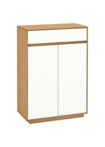 Xxxl Schuhschrank , Weiß, Eiche Bianco , Holz, Holzwerkstoff , Eiche , teilmassiv , 2 Fächer , 1 Schubladen , 72x103x37 cm , Goldenes M, Made in Germany, DGM-Klimapakt , Typenauswahl, Beimöbel erhältlich , Holzmöbel, Garderobe Holz, Schuhschränke Holz