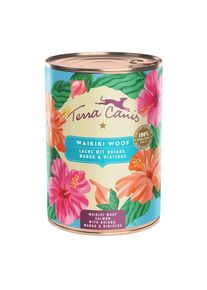 6x400g Terra Canis Menú Floralis Waikiki Woof: Comida húmeda de salmón para perros