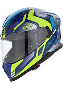 Acerbis X-Way, casque intégral , couleur: Bleu Foncé/Bleu/Jaune Néon , taille: S