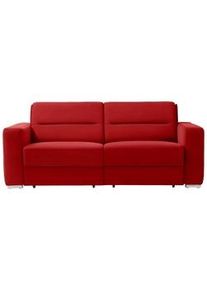 Sedda Schlafsofa , Rot , Textil , Uni , 202x86x92 cm , Austria Gütezeichen, AZO-frei, Made in Austria , Stoffauswahl, Schlafen auf Sitzhöhe, einzeln ausziehbar , Wohnzimmer, Sofas & Couches, Schlafsofas, Dauerschläfer Sofas