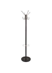 Xxxl Garderobenständer , Schwarz, Alufarben , Metall , 182 cm , standfeste Füße, integrierter Schirmständer , Wohnzimmer, Kleinmöbel