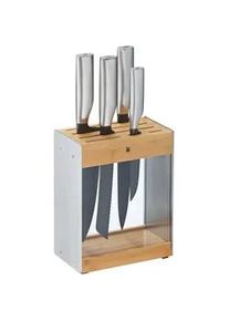 WMF Messerblock , Transparent, Edelstahlfarben , Metall , 5-teilig , Küchenmesser, Messerblöcke