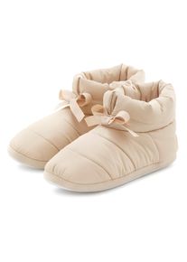 Vivance Hausschuh, zum Reinschlüpfen, Stepp-Optik, Plüsch, Pantolette, Pantoffel VEGAN