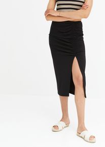 Jupe fendue en jersey - noir - taille 38/40 (S) - bonprix
