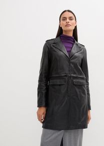 Veste en cuir nappa d'agneau 2 en 1 avec plusieurs variantes - noir - taille 38 - Cuir nappa - bonprix