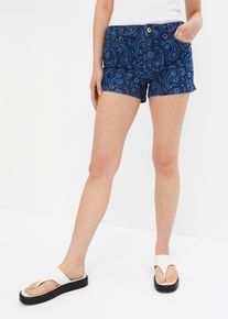 Short en jean imprimé - bleu - taille 50 avec coton - bonprix