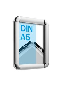 Cadre clic-clac A5 standard argent | 25 mm | rond, aluminium