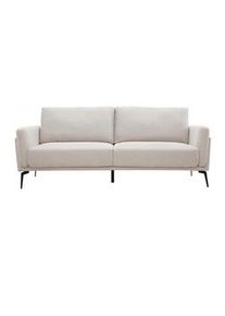 Miliboo Design-Sofa mit Stoff im Samtdesign Beige 3-Sitzer MOSCO