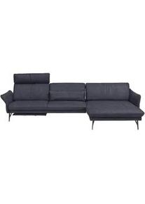 himolla Ecksofa , Blau, Grau , Textil , Uni , Ottomane rechts, L-Form , 330x174 cm , Blauer Engel, Goldenes M, Emas , Typenauswahl, Lederauswahl, Stoffauswahl, Hocker erhältlich, Rücken echt , Wohnzimmer, Sofas & Couches, Wohnlandschaften, Ecksofas