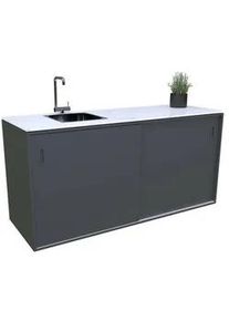Xxxl Outdoorküche , Anthrazit , Metall , einzeln stellbar , 180x92x63 cm , Ce , Gartenmöbel, Loungemöbel