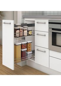 Häfele base cabinet front pull-out with grid or shelf and damping, shelf - white / chrome