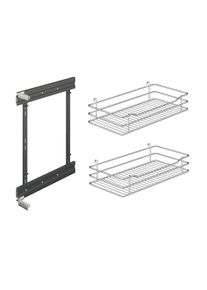 Häfele base cabinet front pull-out with grid or shelf and damping, grid shelf - chrome-plated