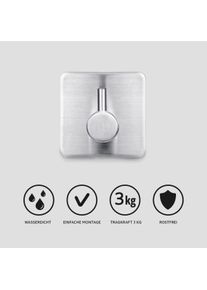Gedotec appendiabiti MARIE in acciaio inox autoadesivo, portata 3 kg