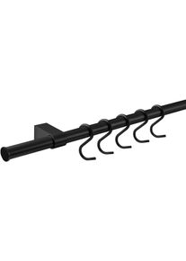 Gedotec metal kitchen rail black incl. 5 hooks, 900 mm