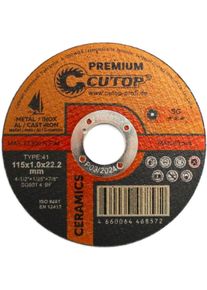 CUTOP cutting disc PREMIUM for metal, stainless steel, aluminium and cast iron, Ø 115 x 1.0 mm
