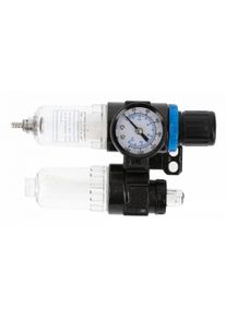 H&ouml;gert Air filter with manometer and lubricator for compressed air and painting tools 1/4 inch, 90 / 60 ml