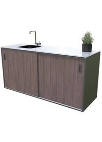 Xxxl Outdoorküche , Walnussfarben , Metall , einzeln stellbar , 180x92x63 cm , Ce , Gartenmöbel, Loungemöbel