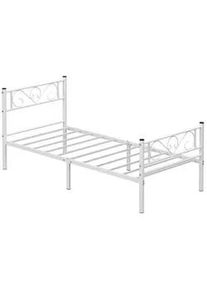 Boxxx Metallbett , Weiß , Metall , 90x190 cm , Schlafzimmer, Betten, Einzelbetten