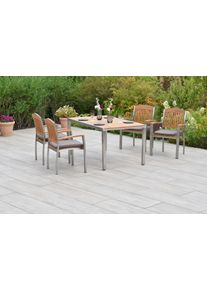 Merxx Garten-Essgruppe » »Keros««, (Set, 9 tlg., Inkl. Sitzkissen, Edelstahlgestell), Tisch: LxB: 150x90 cm