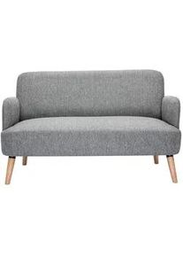 Miliboo Skandinavisches Sofa 2-Sitzer aus hellgrauem Stoff und hellem Holz ISKO