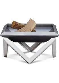 Ambia Garden Xxxl Feuerschale , Edelstahlfarben, Rostfarben , Metall , 63x63x35 cm , Grüner Punkt, Made in Europe, Handmade in Europe , abnehmbare Standfüße, hitzebeständig , Freizeit & Co, Haus & Garten