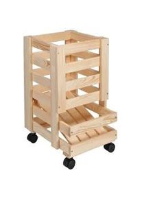 Kartoffel- und Obstkiste , Holz , Kiefer , 30x52.5x30 cm , Rollen , Ordnen & Aufbewahren, Dekoboxen & Aufbewahrungsboxen, Holzkisten