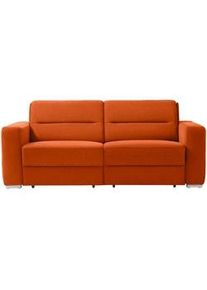 Sedda Schlafsofa , Orange , Textil , Uni , 202x86x92 cm , Austria Gütezeichen, AZO-frei, Made in Austria , Stoffauswahl, Schlafen auf Sitzhöhe, einzeln ausziehbar , Wohnzimmer, Sofas & Couches, Schlafsofas, Dauerschläfer Sofas