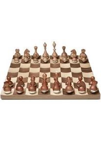 Umbra Brettspiel , Walnussfarben , Holz, Metall , Walnuss, Ahorn , 38x11x38 cm , Spielzeug, Lernspiele