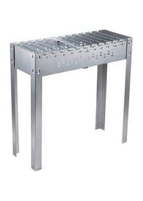 Ambia Garden Xxxl Schaschlikgrill Magnal Xl , Silberfarben , Metall , 80x80x30 cm , Grillspießvorrichtung , Grills, Holzkohlegriller