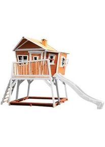 AXI Ambia Garden Spielhaus Max , Braun, Weiß , Holz, Kunststoff , Zeder , vollmassiv , 600 l , 432x288x193 cm , Fsc, EN 71 , Freizeit & Co, Gartenspielzeug, Spielhäuser