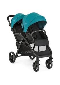Joie Geschwisterwagen , Schwarz, Hellblau , Textil , 56x101.5x104 cm , Feststellbremse, Fußstütze abklappbar, 5-Punkte-Gurt, für Babyschale geeignet , Baby on Tour, Kinderwagen, Geschwisterwagen & Zwillingskinderwagen