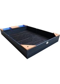 Xxxl Sandkasten , Anthrazit, Braun , Holz , Hemlocktanne , 115x21.8x180 cm , unisex , EN 71, CE, FSC 100% , hoher Rand , Freizeit & Co, Gartenspielzeug, Sandspielzeug