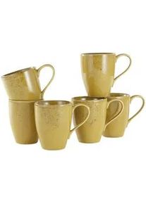 Creatable Kaffeebecherset , Currygelb , Keramik , 6-teilig , 300 ml , Geschirr, Tassen, Tassen Sets