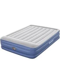 Bestway Luftbett Tritech AIR 67630 , Hellgrau, Dunkelblau , Kunststoff , 152x46x203 cm , RoHS, Dekra , integrierte elektrische Pumpe, integriertes Kissen, beflockte Schlafseite , Schlafzimmer, Betten, Gästebetten, Luftbetten