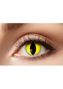 maskworld Lentilles de contact jaunes œil de chat - végétalien