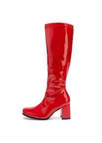 Pleaser Bottes rétro vinyle stretch rouges