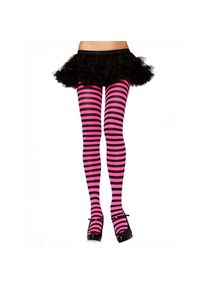 Leg Avenue Striped Tights Black-Pink
