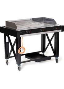 Hendi Gastro Gasgrill Modell Atlanta mit 3 separat Brenner und aus Rollen 13 kW