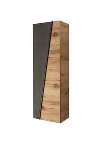 Voglauer Garderobenschrank , Grau, Eichefarben , Holz , Wildeiche , furniert, mehrschichtige Massivholzplatte (Tischlerplatte) , 2 Fächer , 64x202x42.3 cm , Goldenes M , Beimöbel erhältlich, erweiterbar , Holzmöbel, Garderobe Holz, Garderobenschränke Holz