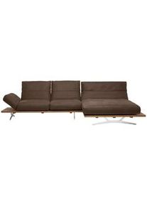 Ambiente Ecksofa , Braun , Textil , Eiche , massiv , Uni , Ottomane rechts, L-Form , 320x157 cm , Goldenes M , Typenauswahl, Lederauswahl, Stoffauswahl, seitenverkehrt erhältlich, Hocker erhältlich, Rücken echt , Wohnzimmer, Sofas & Couches, Wohnlandschaften, Ecksofas